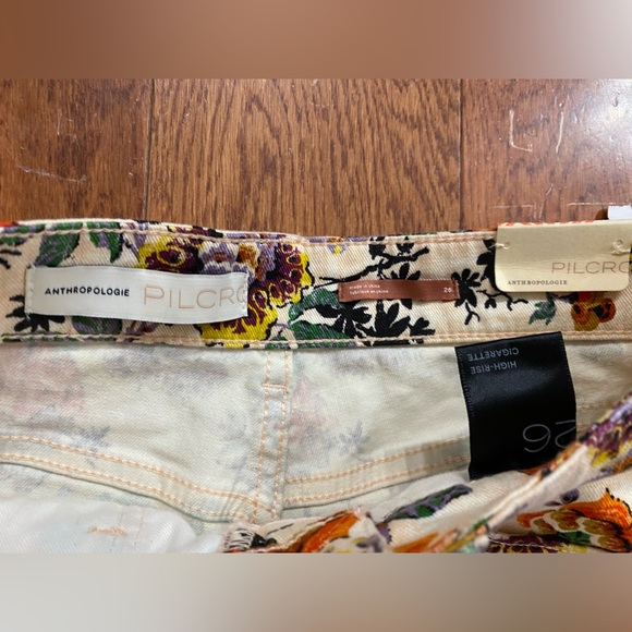 Anthropologie Pilcro Floral Print Cigarette High-Rise Jeans NWT - Picture 4 of 12